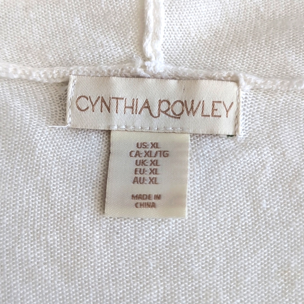 Cynthia Rowley Linen Blend Striped Hooded Cardigan Women's Size XL - Picture 6 of 7